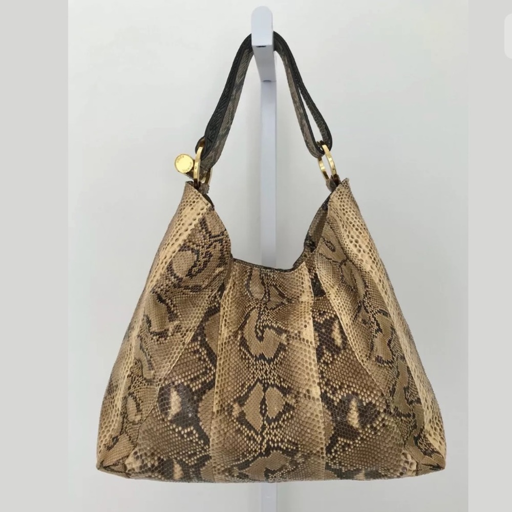 Michael Kors Python Hobo Style Shoulder Bag Gold … - image 1